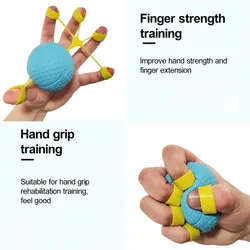 Hand Rehabilitation Training Device Hand Grip Strength Trainer Ball with Elastic Silicone Finger Cot for Hand Rehabilitation