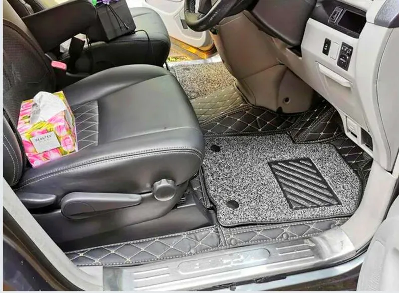 Custom special car floor mats+trunk mat for Right hand drive Toyota Estima 7 8 seats 2021-2006 Top quality double layers carpets