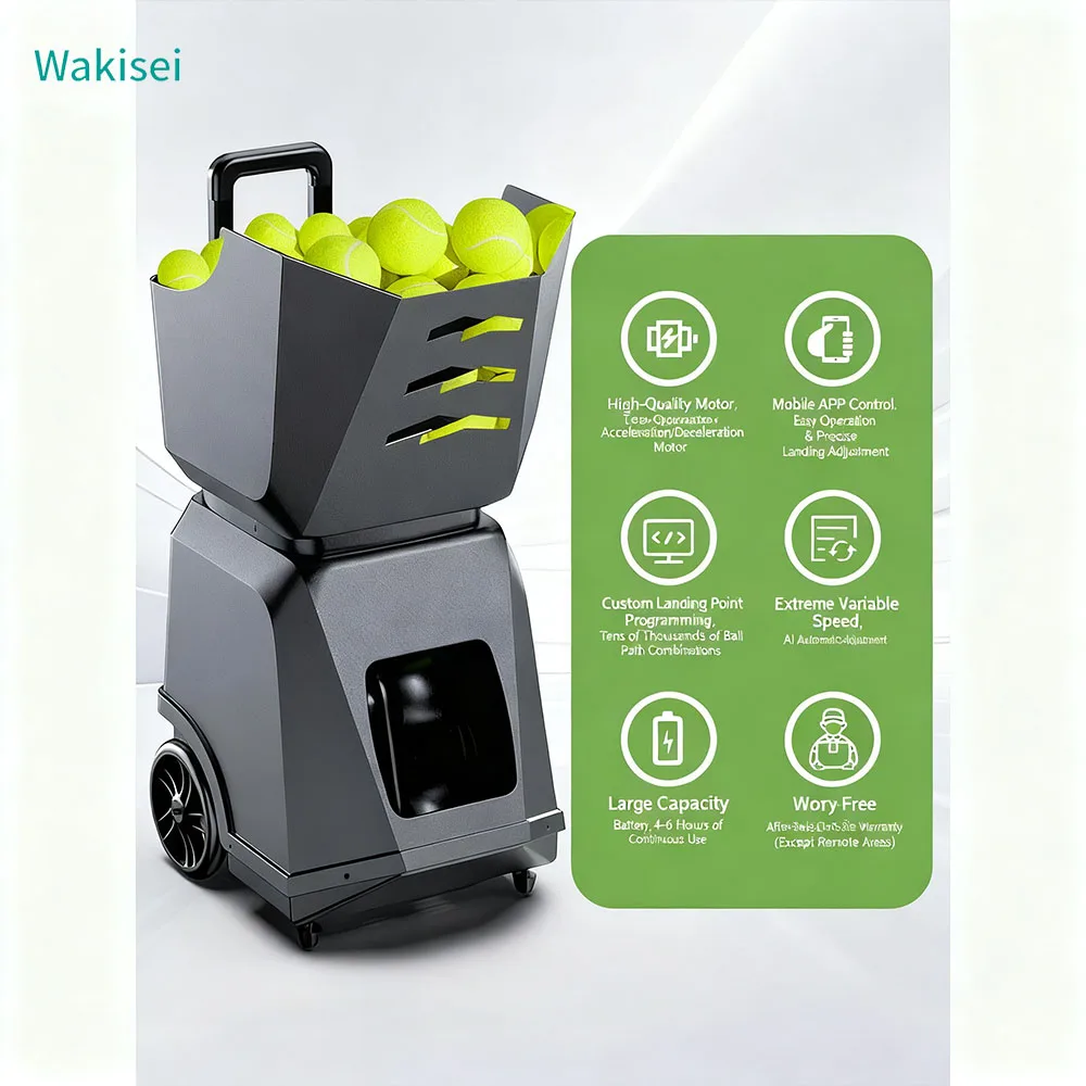 Hot Sale Professional Portable Durable Eco-Friendly Tennis Padel Ball Machine Outdoor APP Control Launch Training Shooting