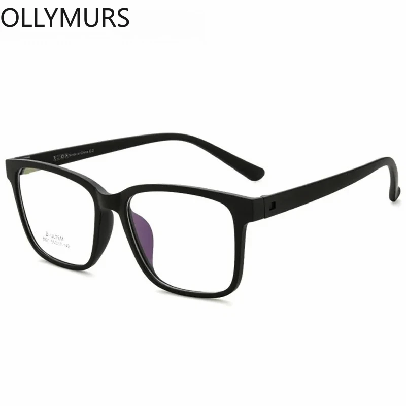 

OLLYMURS Ретро квадратные мужские очки большого размера, сверхлегкие модные оптические очки по рецепту, гибкая оправа для очков TR90, женские 8221