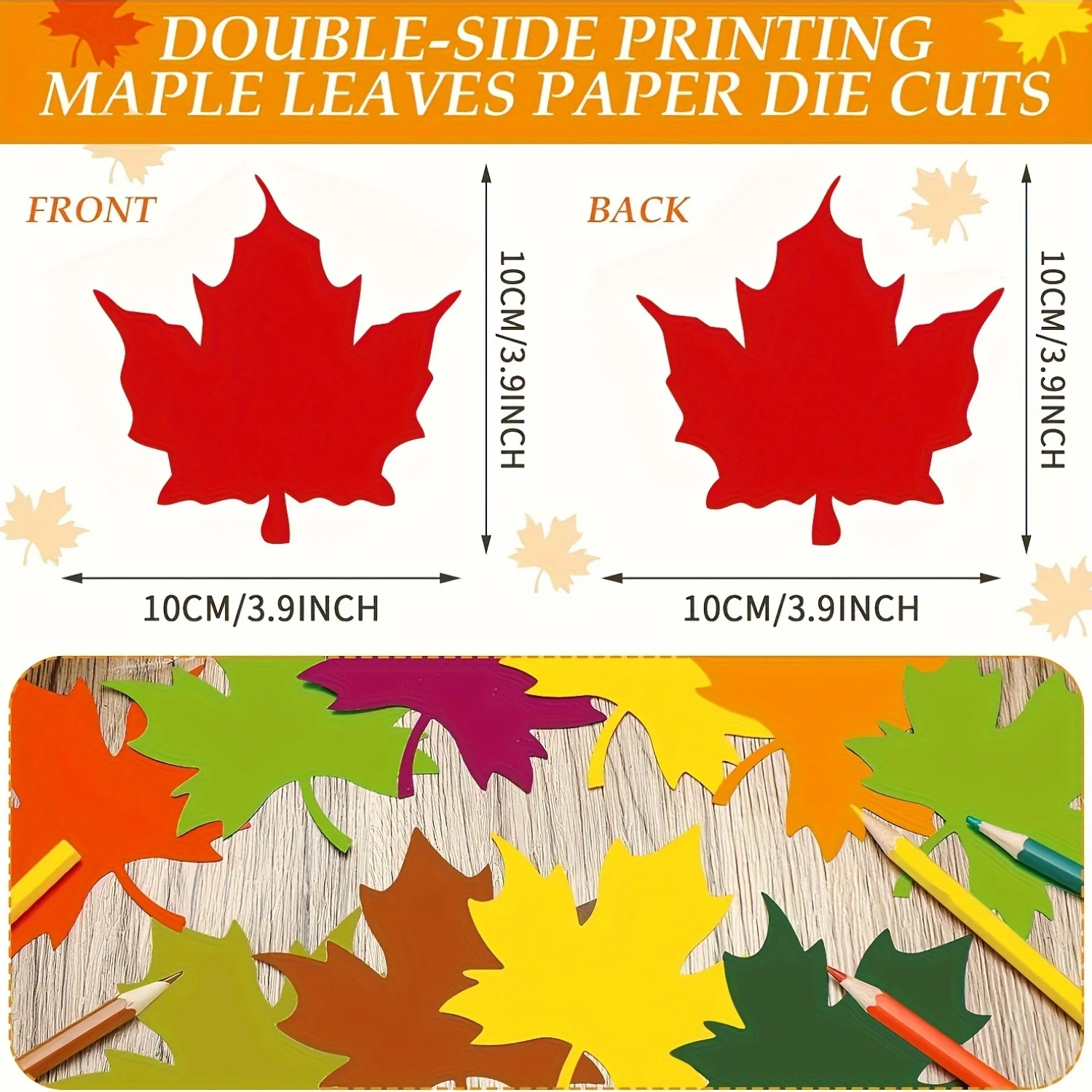 50pcs Autumn Thanksgiving Maple Leaf Greeting Cards Classroom Decorations Hand Cutting Party Supplies cards ,Thanksgiving Day