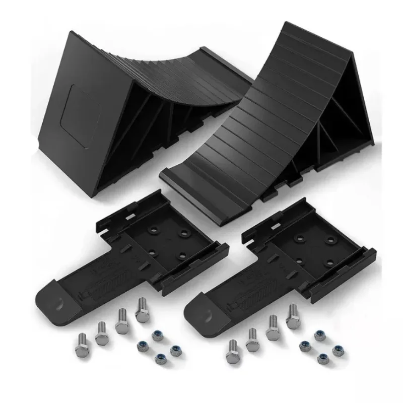 1Set Unviersal Wheel Tire Chock Tire Support Pad Wheel Chock Truck Trailer Wheel Stop Block Including Fasteners Car Accessories