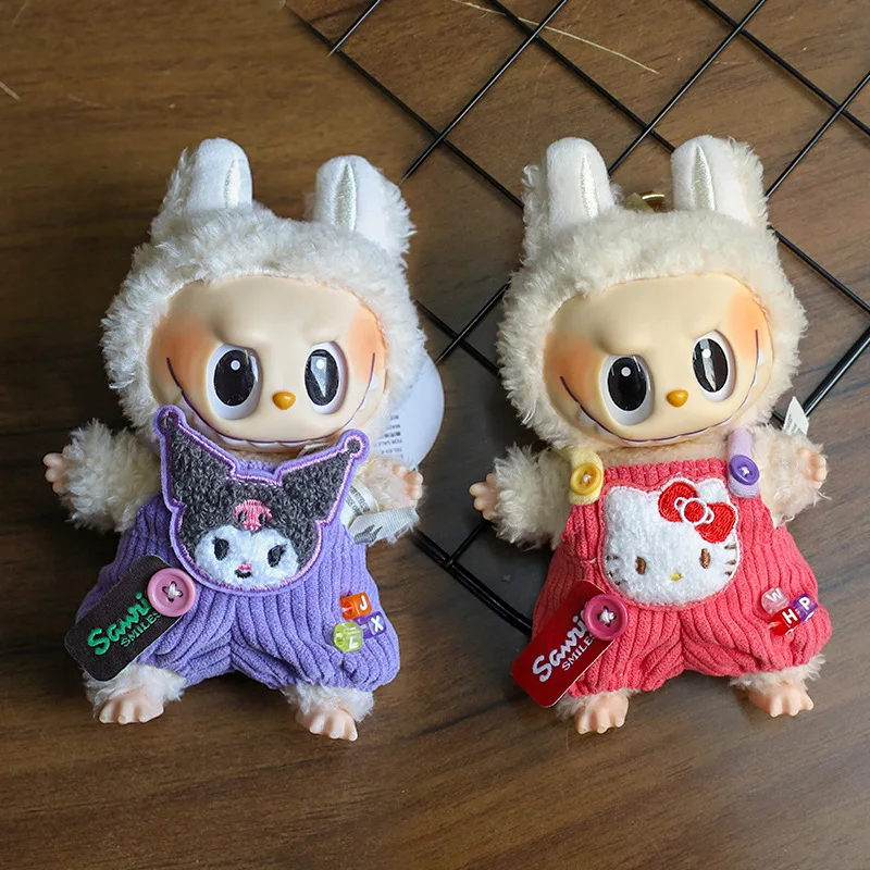 

Labubu Overalls HelloKitty Kuromi Cinnamoroll Clothes Baby Clothes Cotton Doll Clothes Suitable for 17cm Dolls Children Gifts