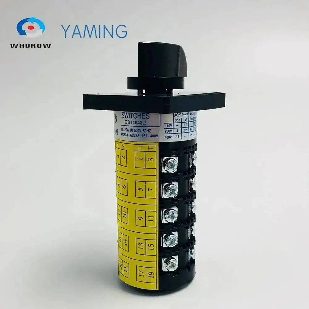 0-7 Position Rotary Cam Switch 20A 5 Poles Changeover Selector Screws Universal Manual Electrical HZ5B-20/5
