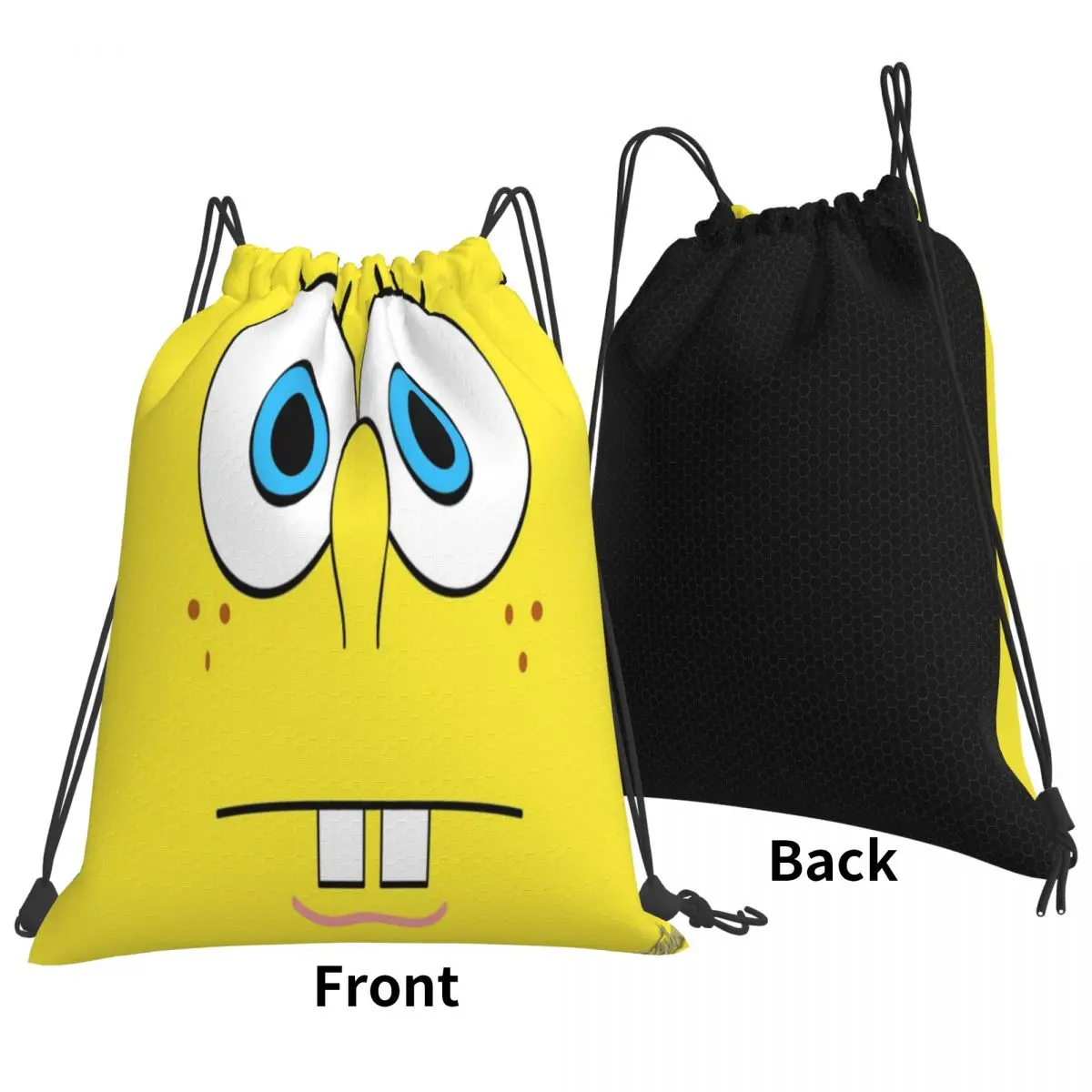 Custom Pattern Logo Drawstring Bag Sponge bob Travel Backpack Student Storage Bag School Bag ꦫ