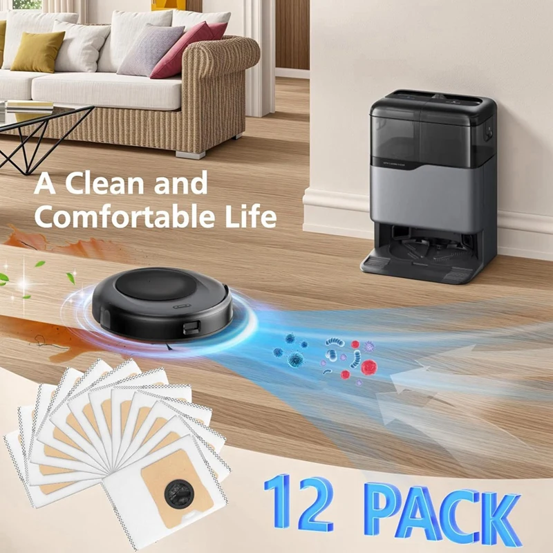 A26T-12 шт. мешки для пыли для робота-пылесоса Eufy Omni C20, сменные мешки большой емкости