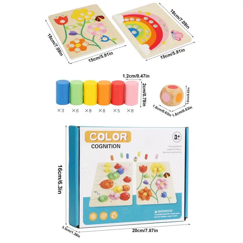 Jouets de tri pour tout-petits, jeu de développement de reconnaissance des couleurs, jouet éducatif en bois pour les motricité Fine et l'apprentissage du développement