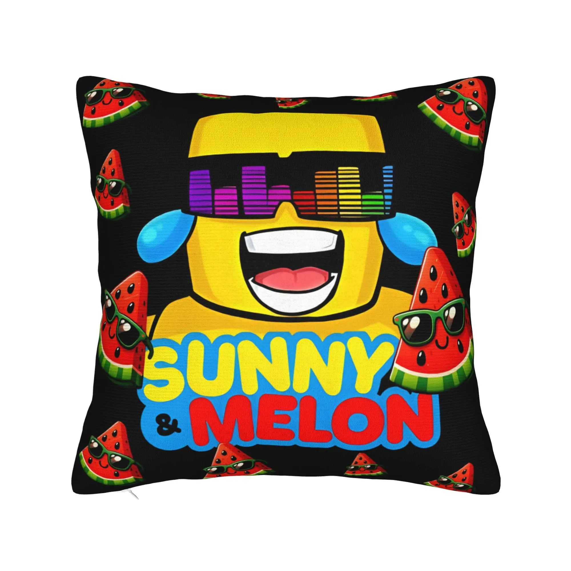 Pillow Case Sunny Surrounded By Watermelon Slices Print  Pillow Cover For Sofa Home Decoration Vintage Pillowcases