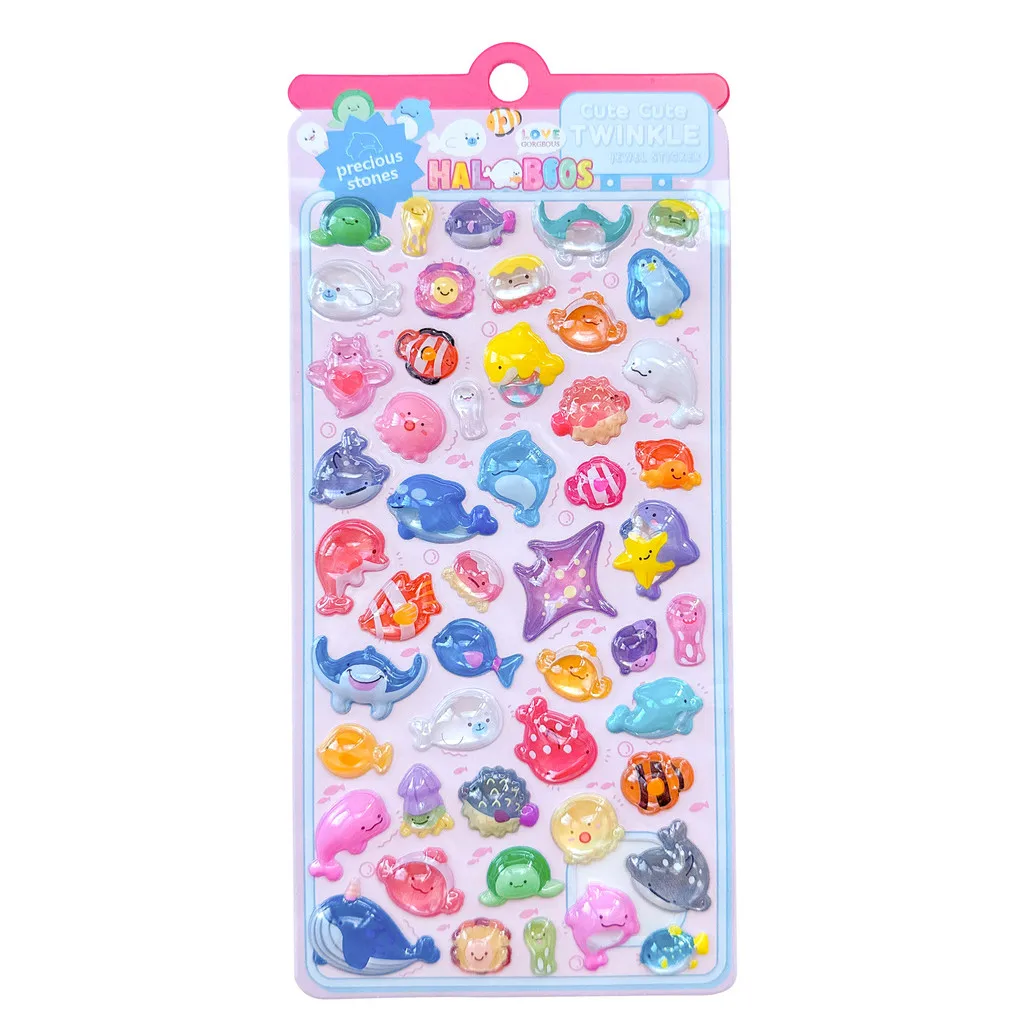 ثلاثية الأبعاد الحيوان البحرية تنقش كريستال ستيريو الأسماك ملصقات (4 قطع) DIY بها بنفسك Guka لوازم الشارات الزخرفية متجر عوالم أنيمي #5