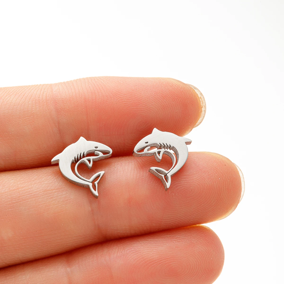 1 Pair Mini Cute Dolphin Studs Small Animal Earrings for Women Fashion Shark Ocean Animal Jewelry Gift