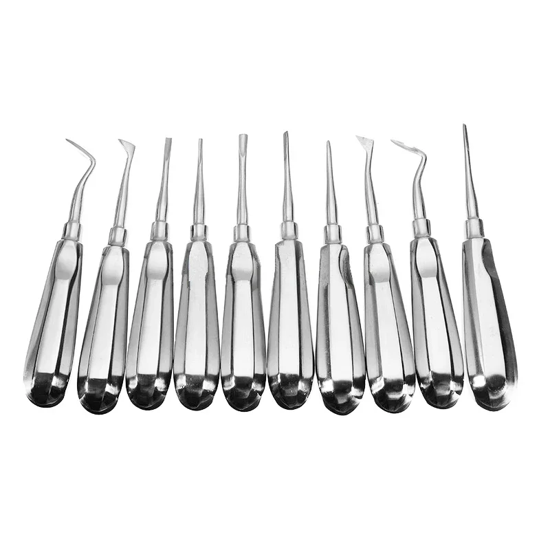 10pcs Dental Elevator Tooth Extracting Forceps Stainless Steel Root Lift Elevator Teeth Extraction dentistry tools