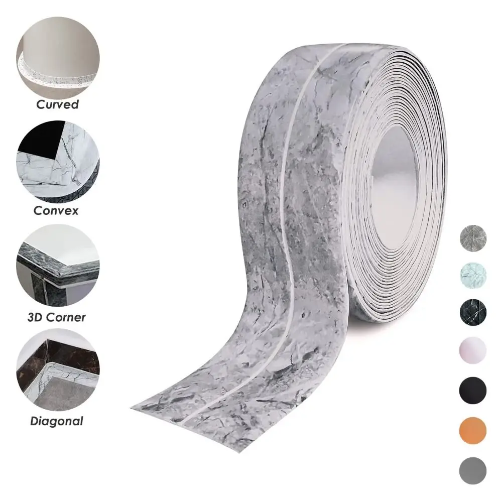 Professional Mildew-proof Caulk Tape Self Adhesive Countertop Shower Tile Sealer Decorative Colorful Sealing Tape Household