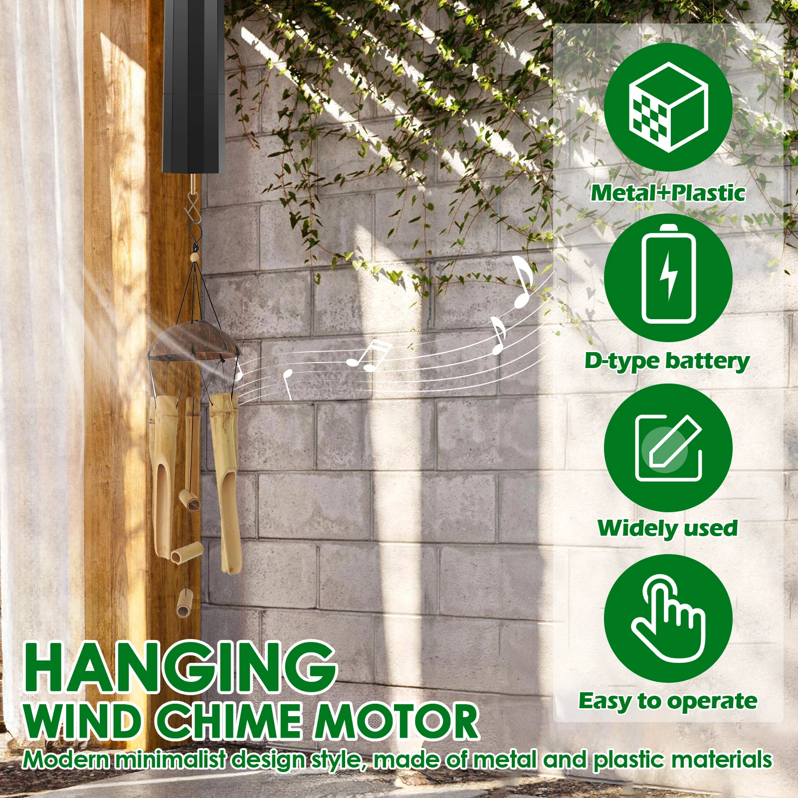 1/2Pcs Hanging Rotating Wind Chime Motor Silent Wind Chime Motor Display Indoor Disco Balls Garden Windmill Ornament Accessories