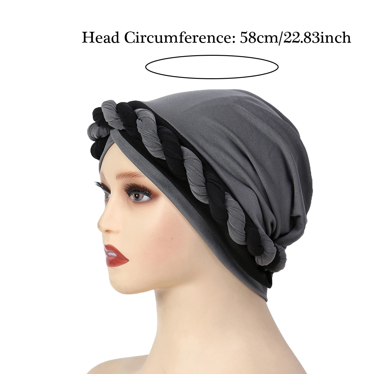 Afrikanische Frauen Turban Hijab Caps Farbe Blockiert Twist Braid Headwrap Chemo Krebs Bandana Kopftuch Haar Abdeckung Wrap