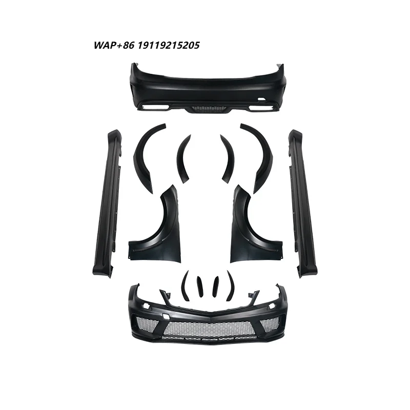 Langyu Auto Parts Fiberglass Front Rear Bumper Assembly Bodykit for - C-Class W204 Upgrade  Style Body Kit