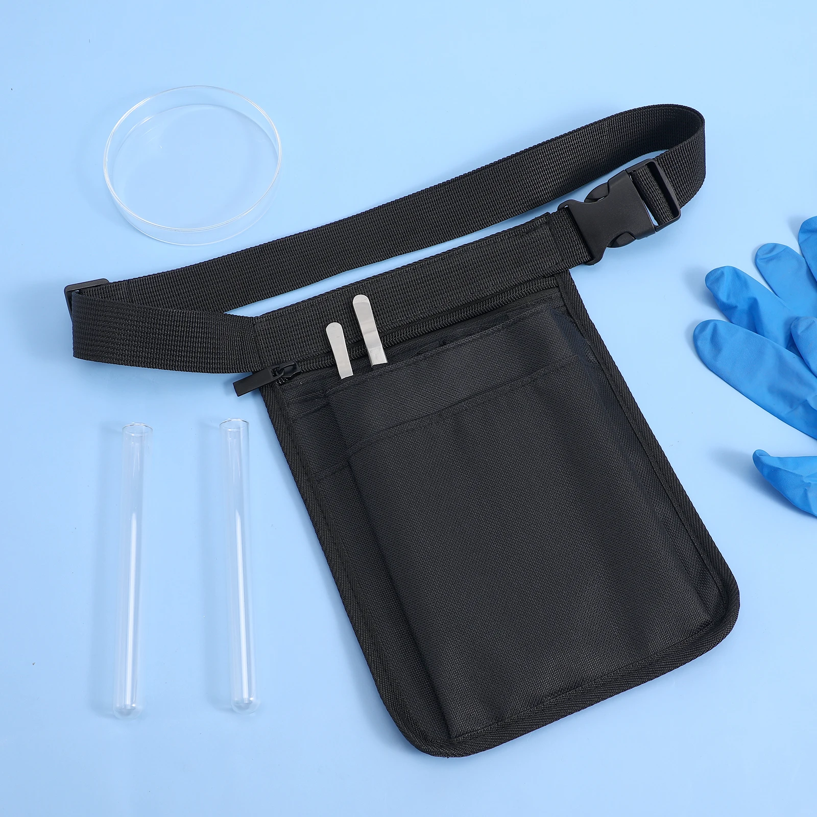 

Black Tool Storage Fanny Pack Oxford Cloth Waterproof Adjustable 29 5-49 2 Multiple Pockets Garden Medical Nurse Waist Bag Pouch