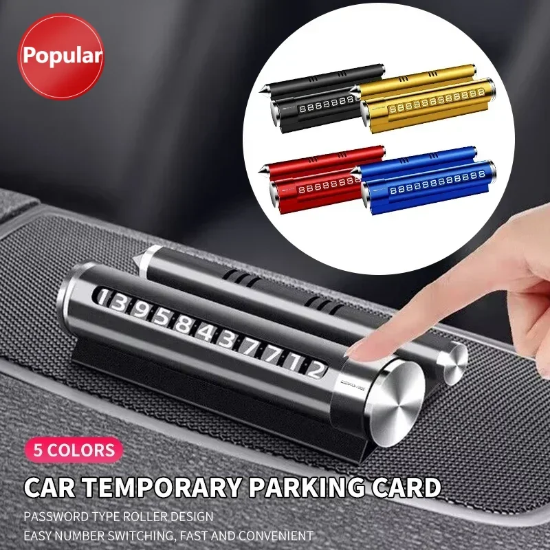 

# Металлическая автомобильная временная парковочная карта, поворотный номер телефона, алюминиевые наклейки для Mercedes Benz AMG GLE GLS CLS GLC CLA GLA