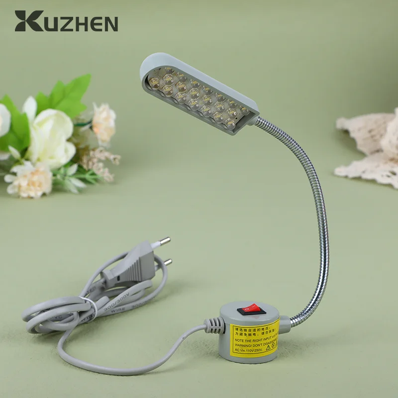 1Pc 10/20/30 LED Sewing Machine Lamp 360 Flexible Adjustable Gooseneck Work Lamp Industrial Lights With Base For Workbench