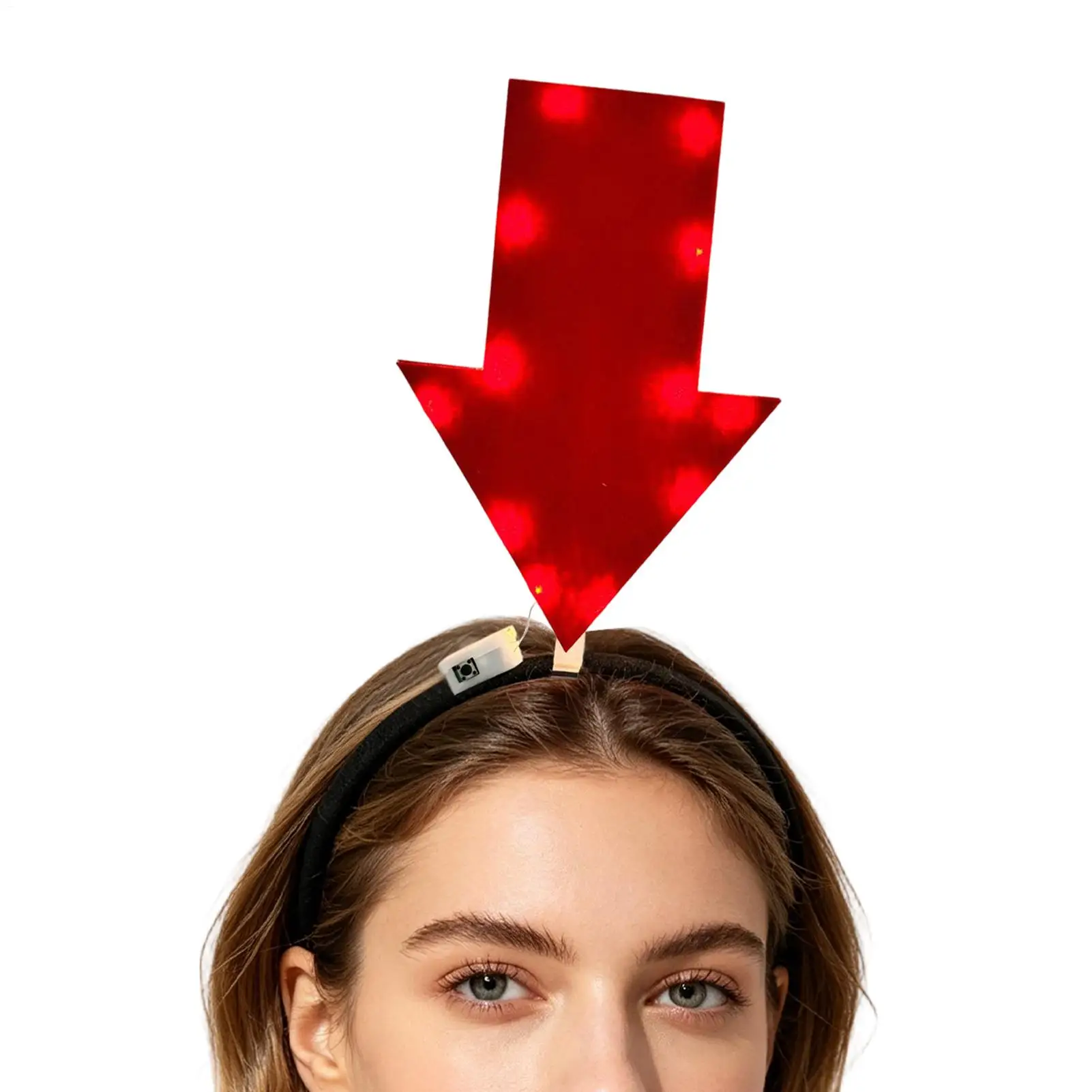 Led Light Up Unique Arrow Light Headband Glow Funny NPC Hair Hoop Girl Headgear Holiday Hair Hoop Costume Headpiece