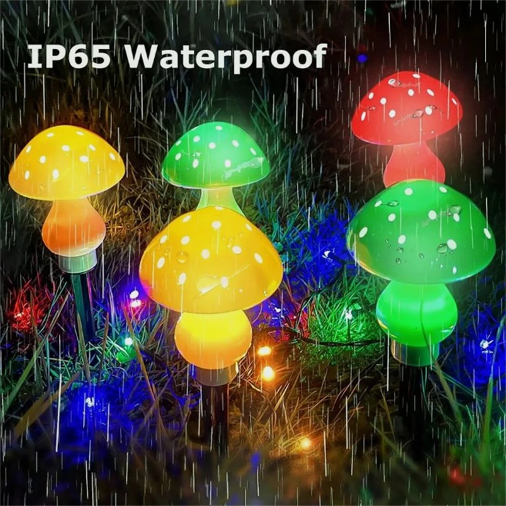 Imagem -02 - Outdoor Solar Cogumelo Led Light Impermeável Cogumelo Lâmpada Pathway Paisagem Quintal Páscoa Halloween Xmas Decor Jardim Luz Modos