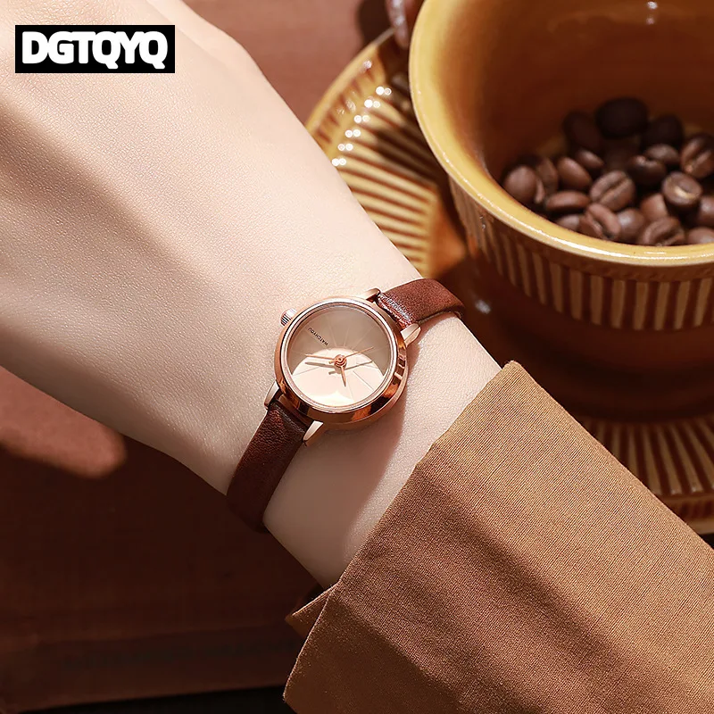 2027 New Fashion Women's Small Disc Dial Leather Band Quartz Watches Reloj Para Mujer Montre Femme Часы Женские