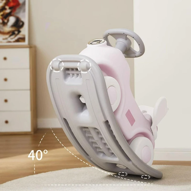 Girello per bambini con cavallo a dondolo e auto a spinta Sedile antiribaltamento stabile 2 in 1 Supporto a quattro punti per giochi a casa