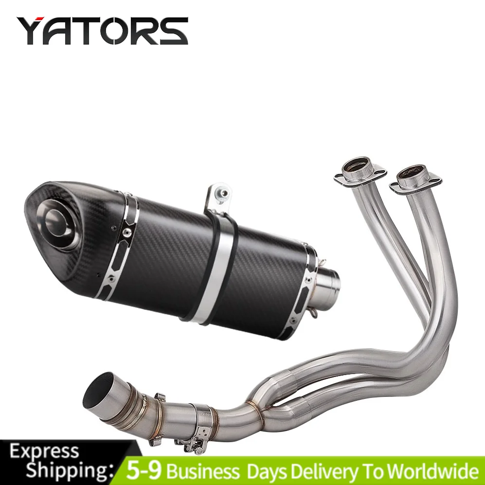 

Full System Exhaust Tips Front Header Pipe For Kawasaki Z650 Ninja 650 ER6N ER6F Exhaust Systems Exhausts Pipes