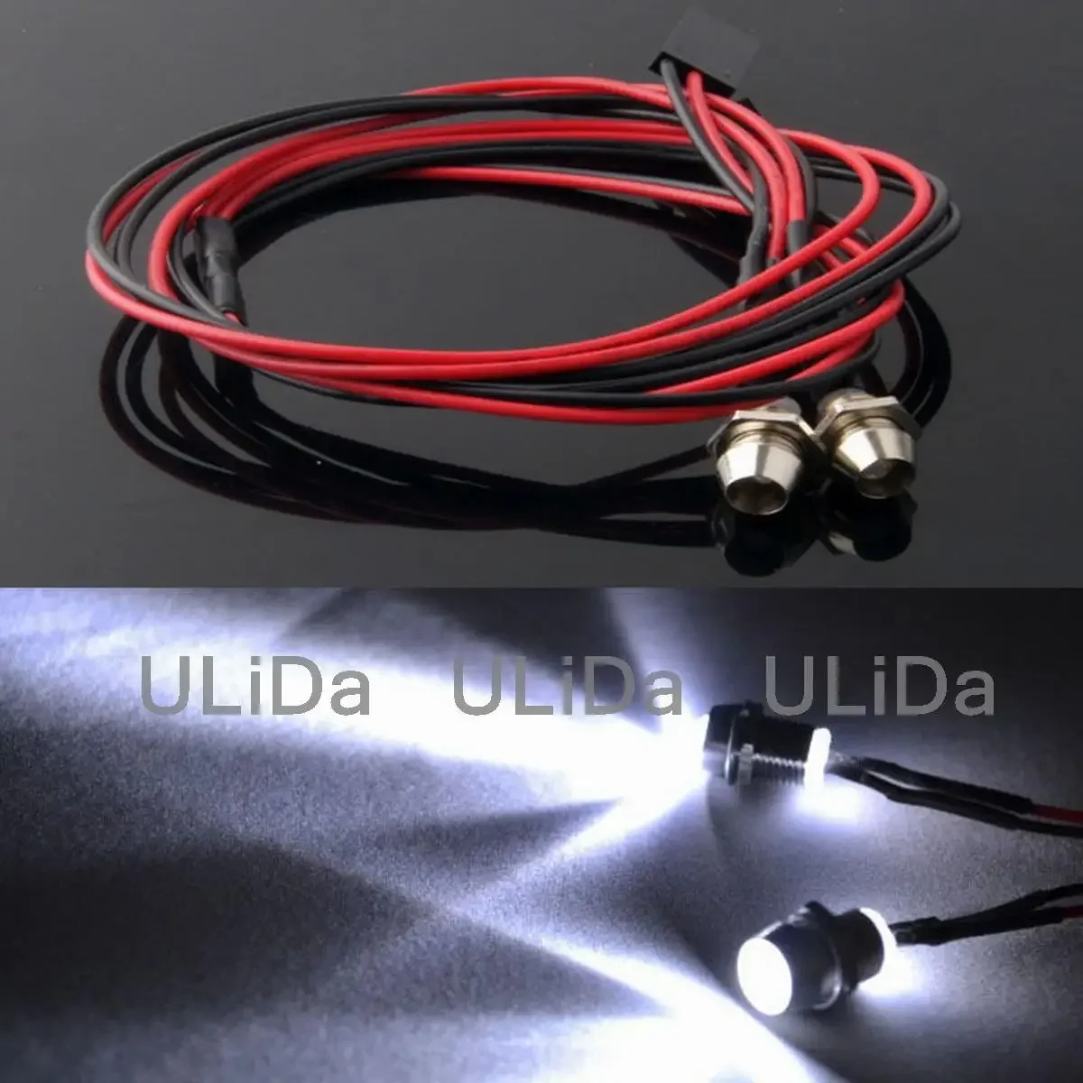 RC Parts 1:10 Model Drift Car LED Light Night 2pcs 5mm White Headlamps Headlights Futaba DIY