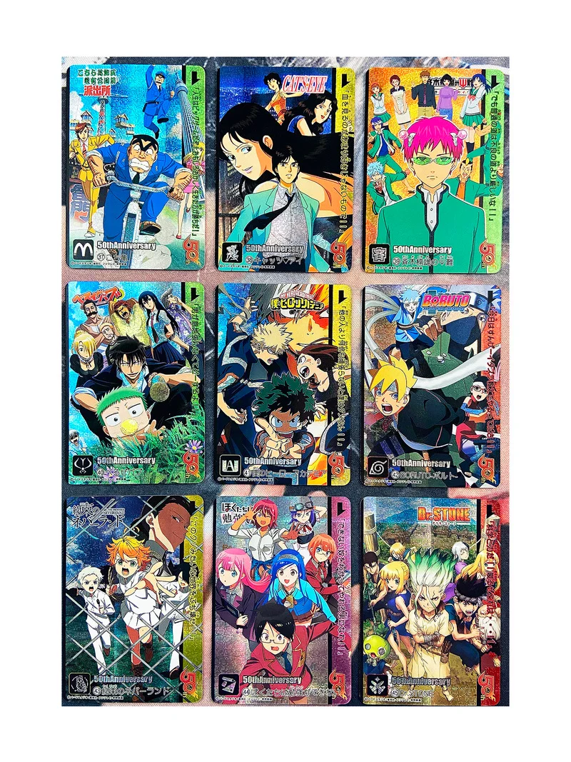 9pcs/set Jump 50th Anniversary Weekly Shonen Boruto Cat\'s Eye Three Sisters No.5 Hobby Collectibles Game Anime Collection Cards