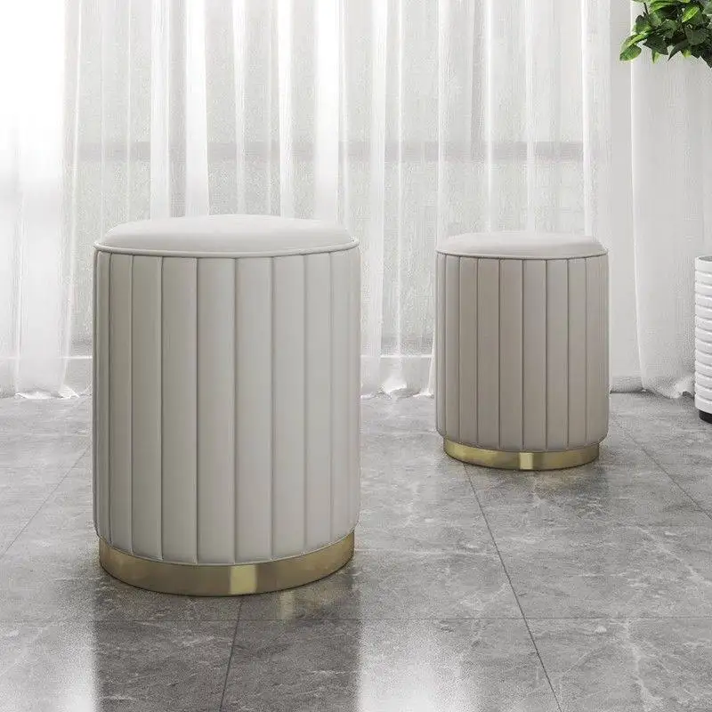 مقعد مكياج جديد خفيف فاخر كرسي مستدير لغرفة النوم على الإنترنت مقعد تخزين المشاهير مقعد أريكة مقعد مضمد كرسي مكياج #1