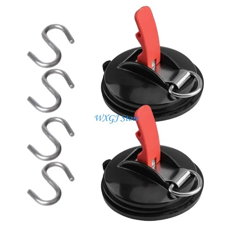 

37JE Multipurpose Suction Cup Hook Strong Hold Hangers Fit for Outdoor Tents and Awnings Additional Space Safe Transport