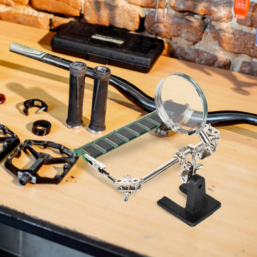 5X настольная лупа, паяльный зажим с зажимами типа «крокодил», рука помощи, увеличительное стекло, подставка, увеличительная линза для пайки, рукоделия