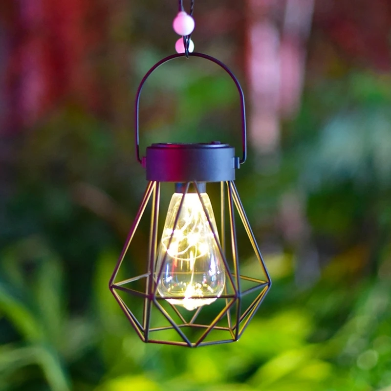 Lâmpadas movidas a energia solar ar livre pendurado luzes solares luzes do jardim ar livre decorações do jardim adequado