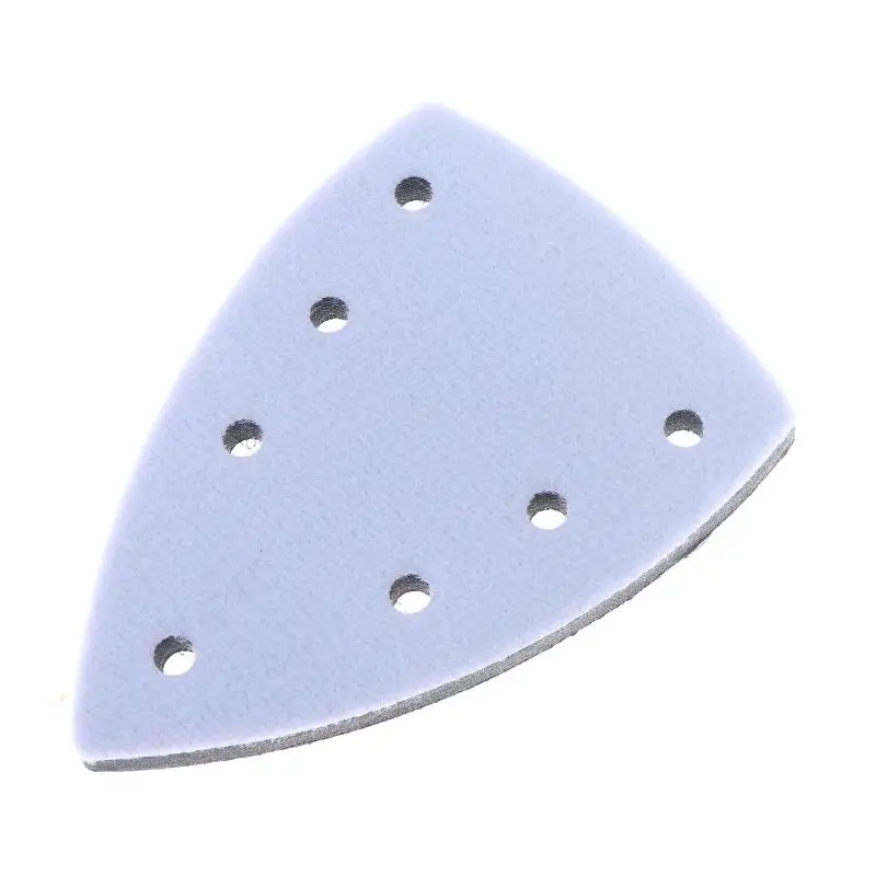 7-Hole Triangle Sanding Pad - Foam Backer Plate for 5-Inch Sander, Fits Hook & Loop Abrasive Discs