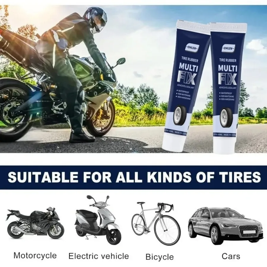 Universal Tire Repair Glue, Tire Sealant, Car Tire Repair Gel Tire Repair Gel Rubber Adhesive Not Corrosive Tire Scratches Crack image 6