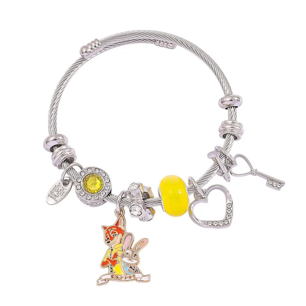 

Новинка 2025, браслет Zootopia Judy Nick, модная игрушка, детские бусины «сделай сам», модные аксессуары с героями мультфильмов, кулон для косплея, подарки для пары