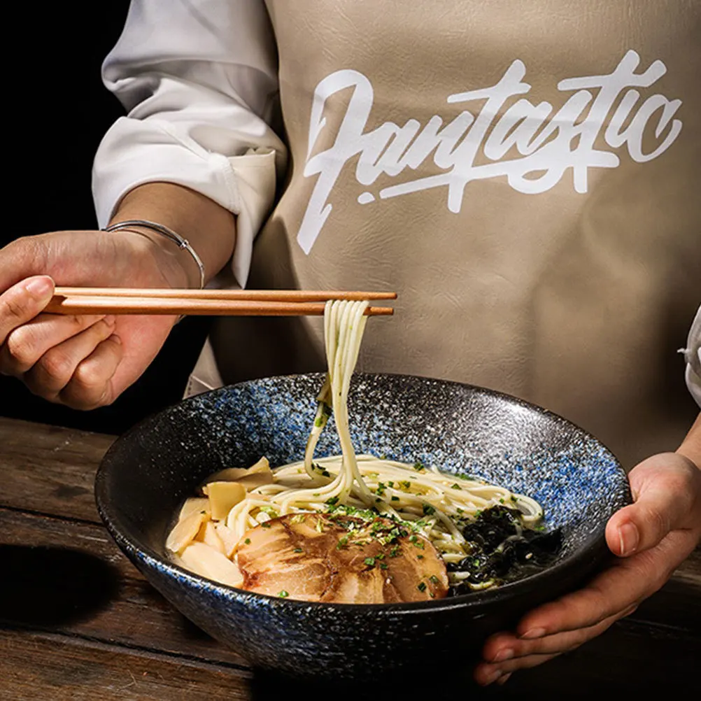 

1Pcs Japanese Style Ceramic Bowl Blue Soup Ramen Noodle Salad Serving Household Tableware Food Serving Bowl for Home Restaurant