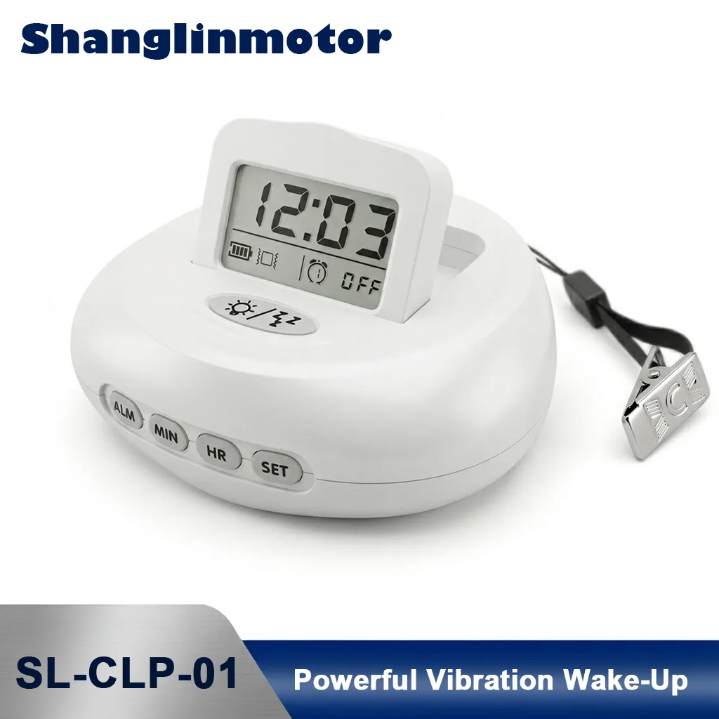 

Silent Vibrating Alarm Clock with Bed Shaker for Heavy Sleepers, 3 Alarms Quiet Wake Up Clock for Deaf & Hearing Impaired