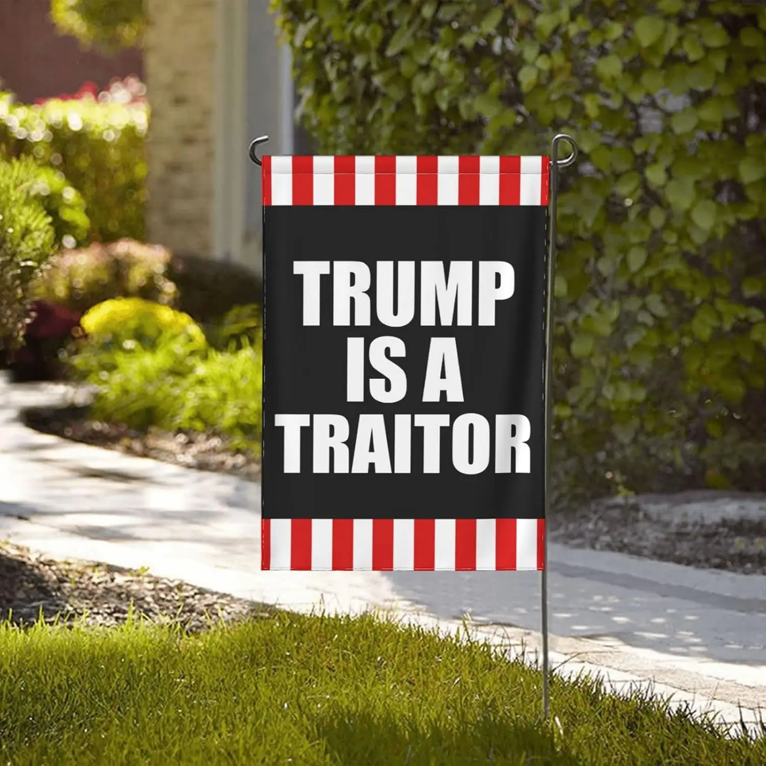Trump Is A Traitor Garden Flag, Lock Him Up Anti Trump Flag