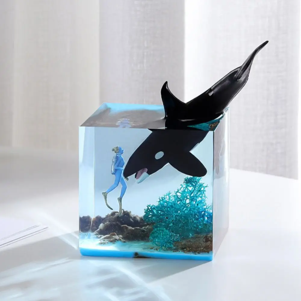 

Decorative Diver Action Figures Model Unpainted 3D Micro Landscape Diver Model Plastic White Diver Figurine Toys Desk Decoration