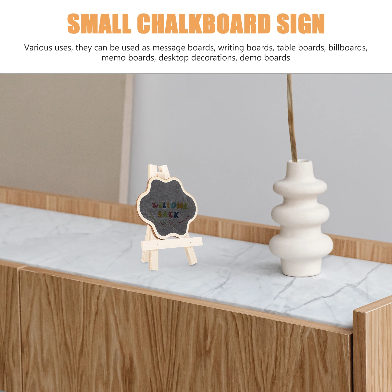 

1 set Small Chalkboard Sign Wooden Blackboard Mini Stands Vertical Child Cloud Shape Reusable Clean Art Supplies