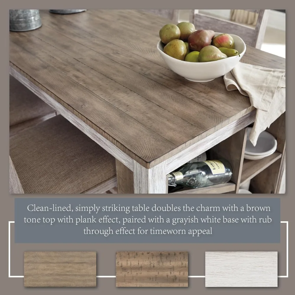 

Skempton 3 Piece Counter Height Dining Set, Includes Table and 2 Barstools, Whitewash