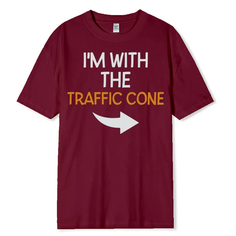 قميص الهالوين المخروطي لحركة المرور، زي الزوجين المضحك، تي شيرت قطني قابل للتنفس له ولها مع تصميم ‌   تي شيرت