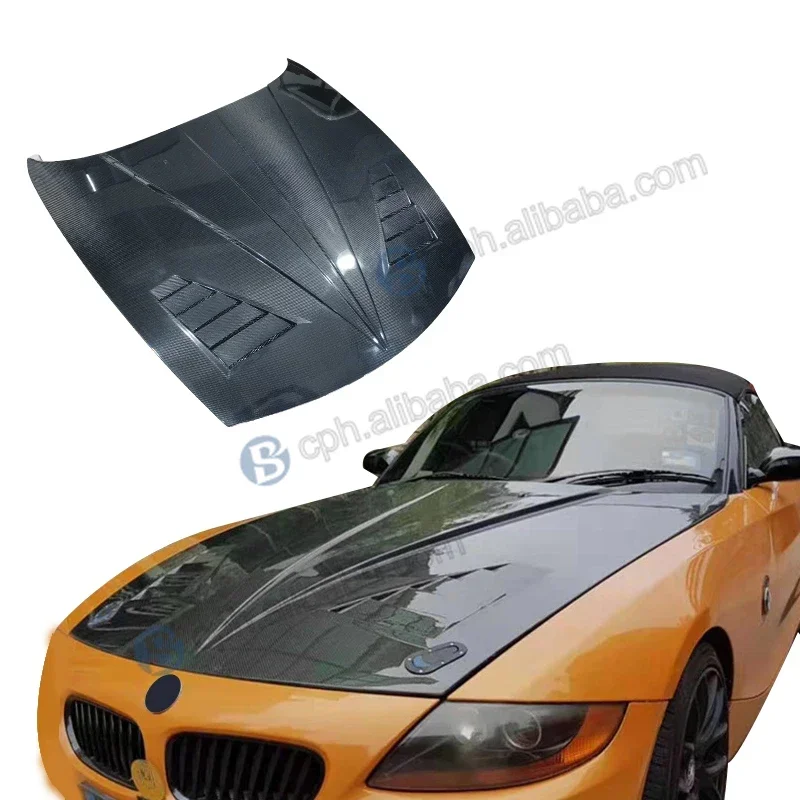 

High Quality Carbon Performance Parts Black Car Front Engine Bonnet Carbon Fiber Hood For BMW Z4 E85