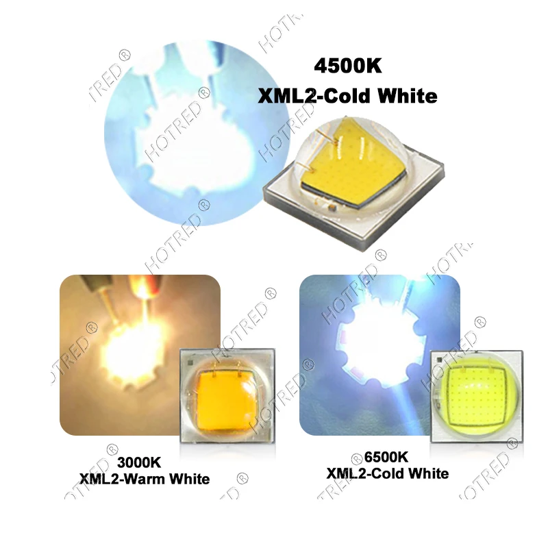 10pcs LED SMD 5W 8W10W 5050 XML2 T6 3-3.7V 5*5mm Chip Diodes Warm Cold White Red Green Blue Pink UV Ceramic Substrate Flashlight