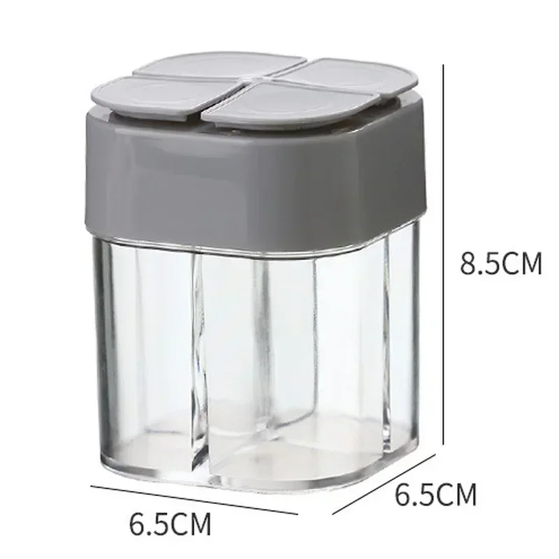 4 In 1 Spice Salt Pepper Shakers Transparent Seasoning Jar Can Pepper Bottle Barbecue Condiment Kitchen Gadgets with Cover