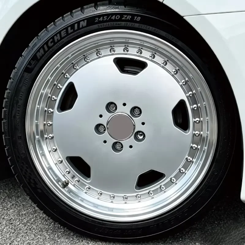 Cuustom Vintage Style 2 Piece Forged Wheels 18 19 20 21 22 Inch 5*4.5 5*112 5*114.3 Polished Lip Silver Paint Face for A3 A4