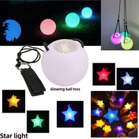 POI Ball Luminous Throwing Ball Star Shaped Night Light Stage Yellow Man Light Dance Party Decor Shine LED Belly Dance Accessory