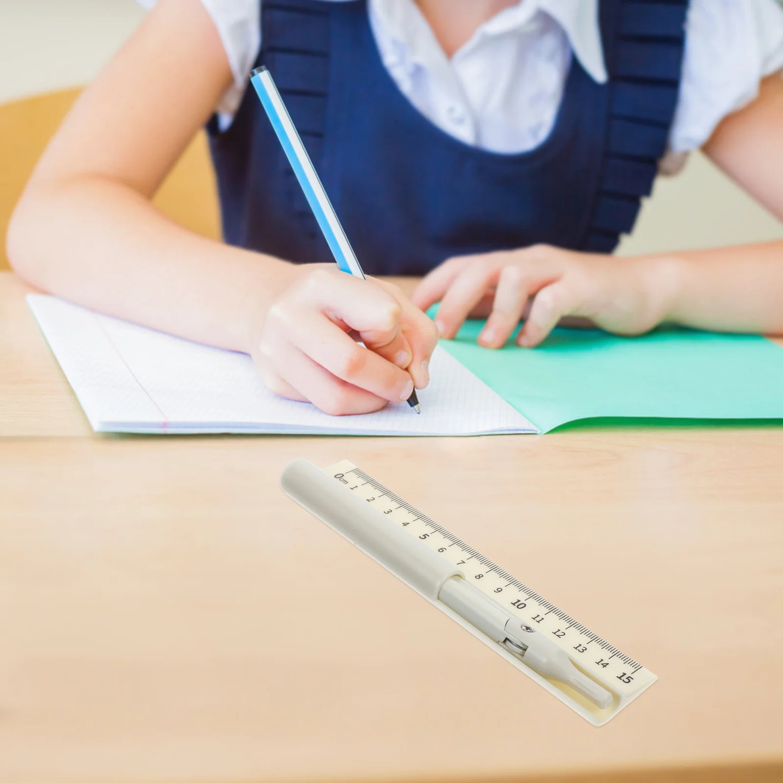Multifunktions-Kompasstift-Lineal-Set, gelbes Kunststoff-Metall-Geometrie-Zeichenwerkzeug für Schule, Zeichnen, Schreiben, Messen