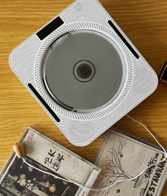 CD listen to album player retro disc record wall mounted bluetooth disc English ins same speaker player